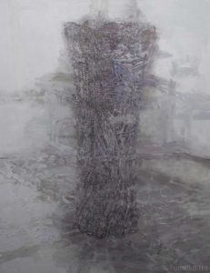 a painting_a glass vase