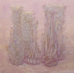 a painting of vases