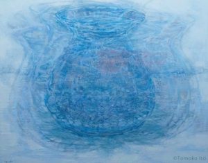 a painting of a fish in a vase