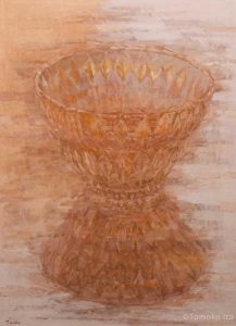 a painting of a glass bowl